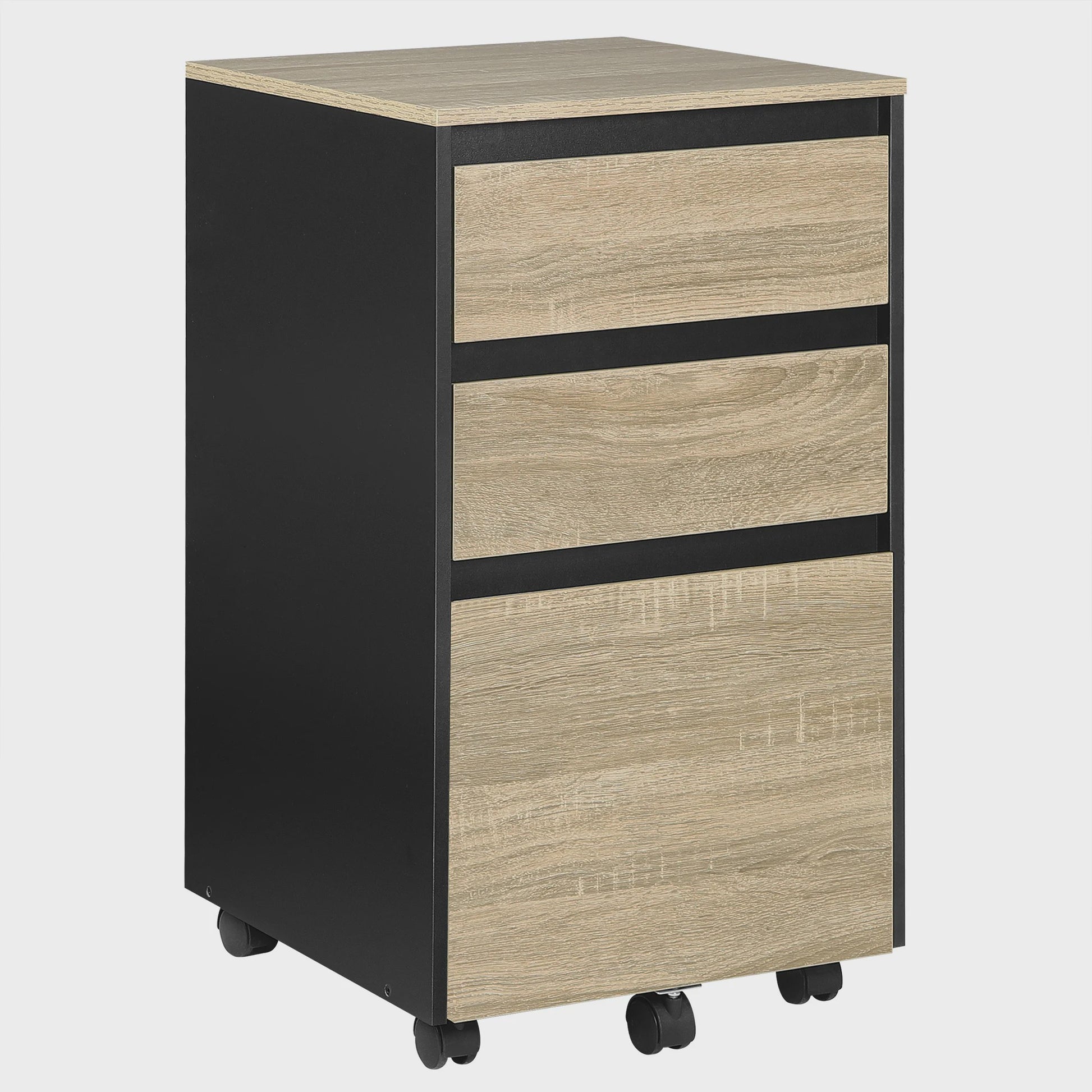 Mobiel Archiefkastje met 3 Lades en Wielen - Kantoor Organizer 40x70x40cm