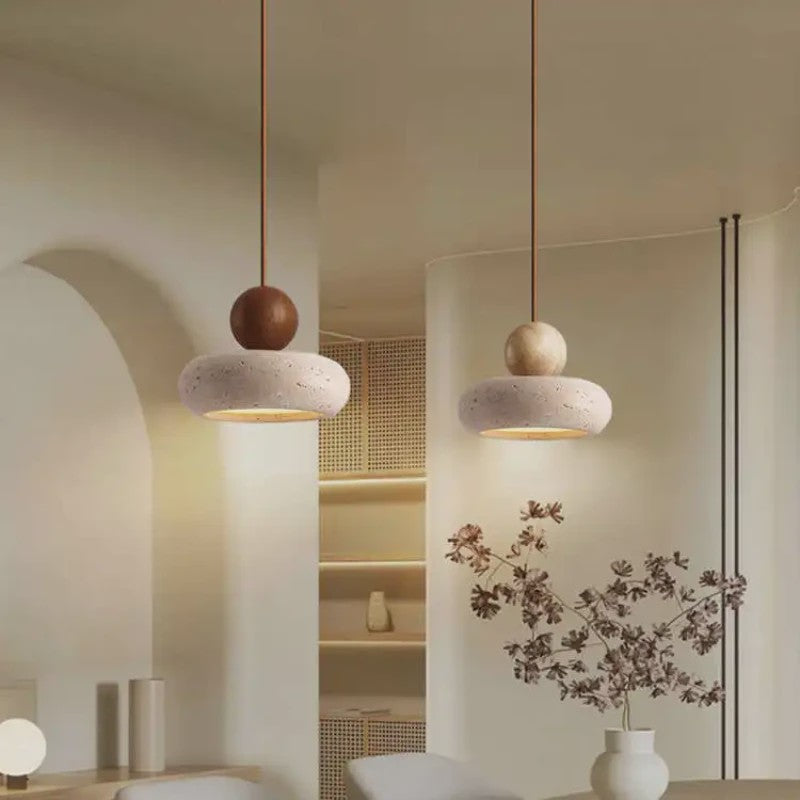 Vintage Hanglamp met Natuurlijke Gele Agaat Steen - Sfeervol voor Slaapkamer & Restaurant