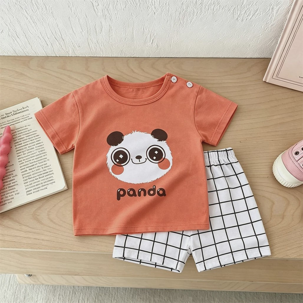 Zomerse Kinderkleding Set: T-shirt met korte mouwen en shorts