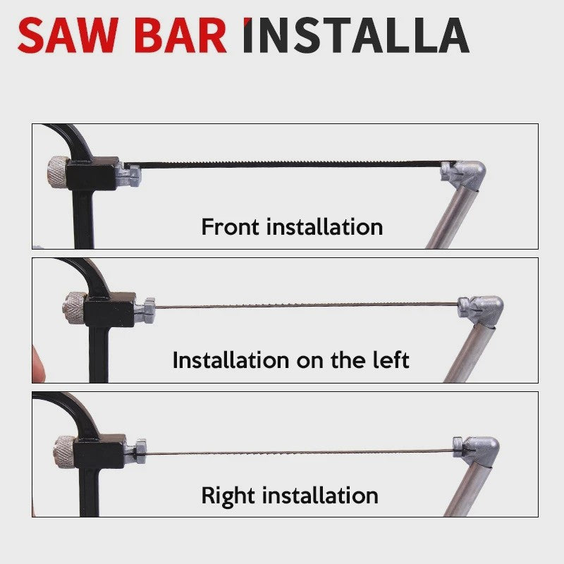 8-in-1 Multifunctionele Handzaag Kit met 6 Zaagbladen voor Metaal, Hout en Glas