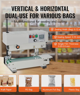 Continue Bandsealer 6-12mm Breedte - Professionele Plastic Verpakking Machine