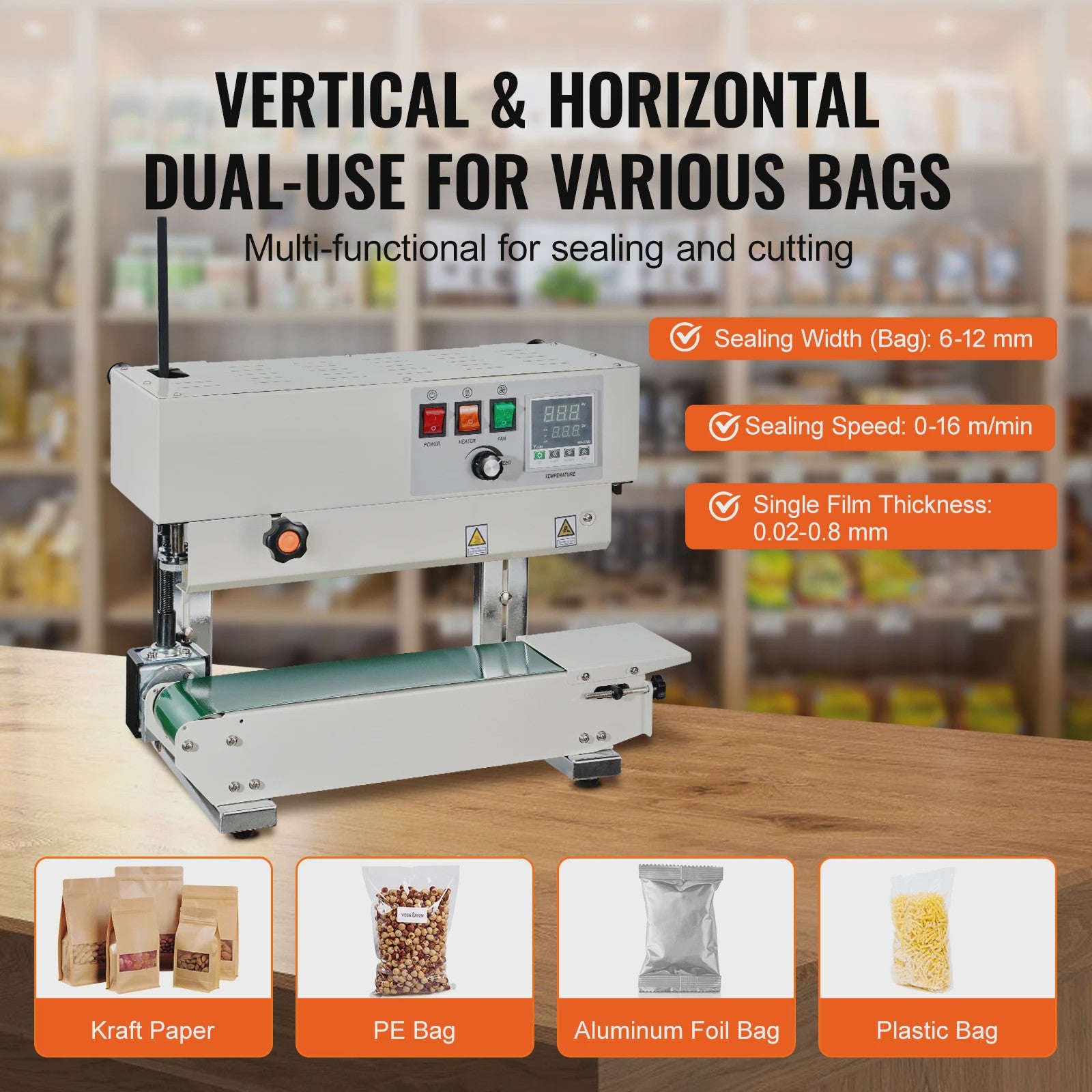 Continue Bandsealer 6-12mm Breedte - Professionele Plastic Verpakking Machine