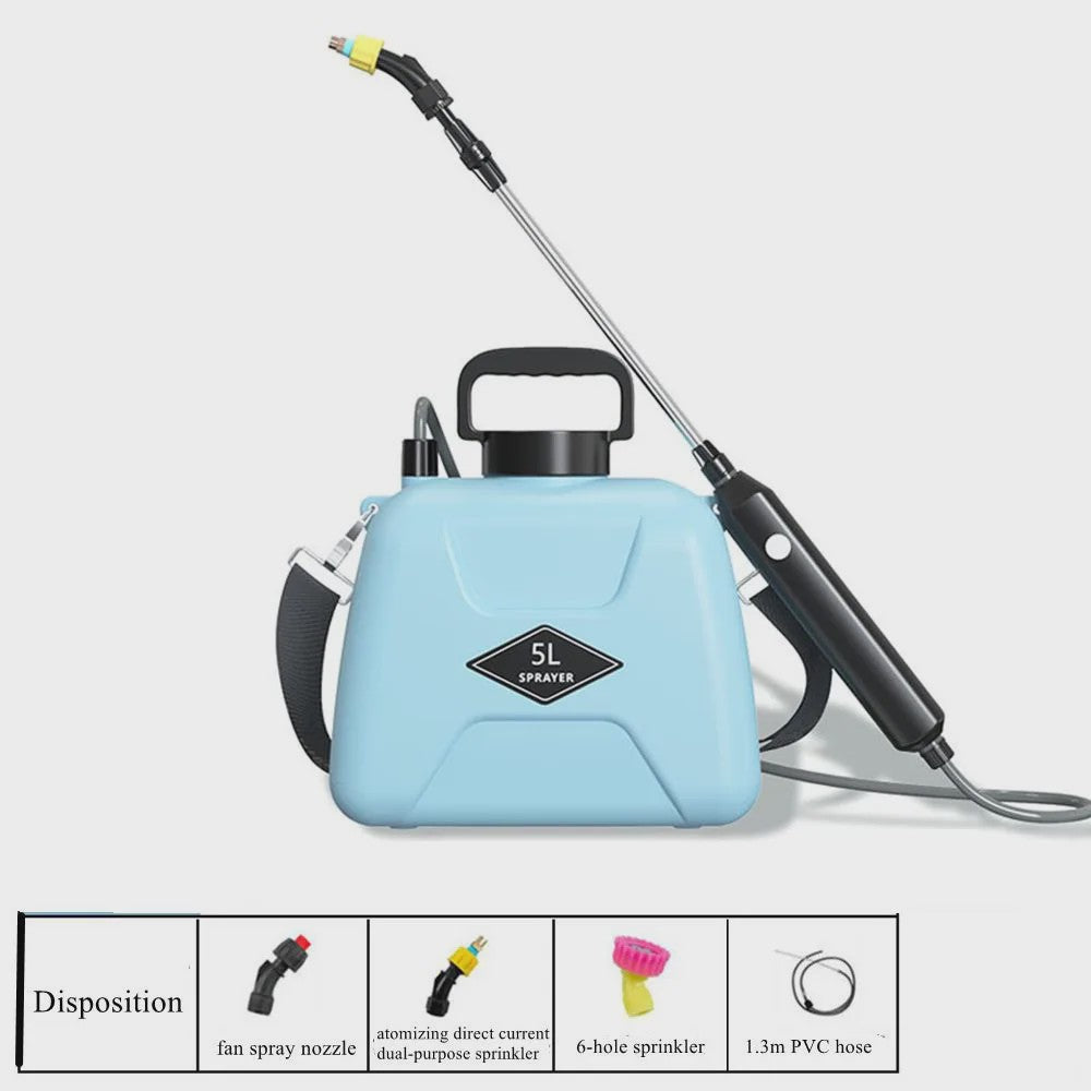 5L Tuinspuit met Telescoopsteel en 3 Verstelbare Sproeikoppen - Ideaal voor Binnen & Buiten
