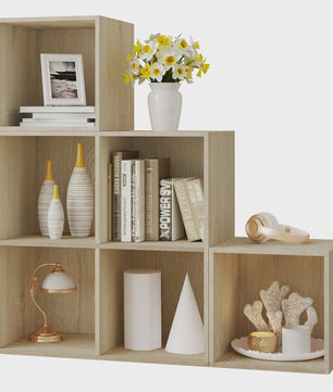Witte Boekenkast met 6 Vakken - Modulaire Kubus Opbergkast voor Woonkamer, Slaapkamer en Hal