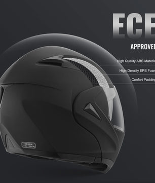 SucceBuy Motorhelm Unmasked ABS & EPS - Veilig, Comfortabel & Verstelbaar met Dubbel Vizier