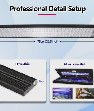 PopBloom Turing75 Marine LED Aquariumverlichting - 80-100cm, Full Spectrum, App-gestuurd