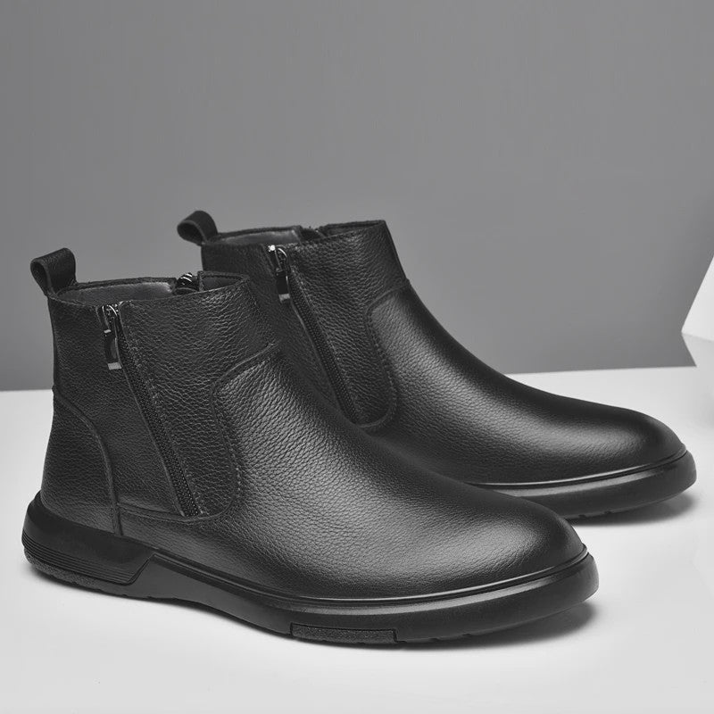Echt Lederen Heren Enkellaarsjes - Klassieke Retro Chelsea Boots voor Casual en Modebewuste Mannen