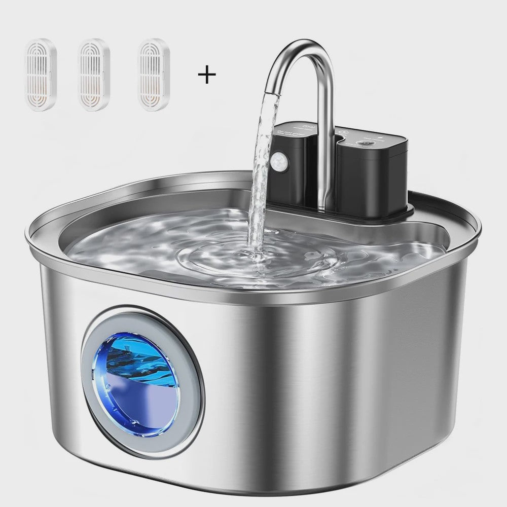 RVS Slimme Katten Drinkfontein 3.2L met Sensor & Draadloos Opladen - Automatische Waterdispenser voor Huisdieren
