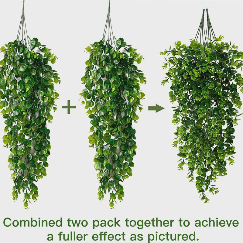 Kunst Hangplant Eucalyptus - UV-bestendig Plastic Groen voor Binnen & Buiten Decoratie