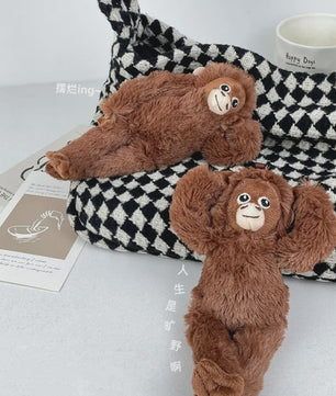 Schattige Aap Pluche Hanger - Gorilla Knuffel voor Rugzak & Sleutelhanger