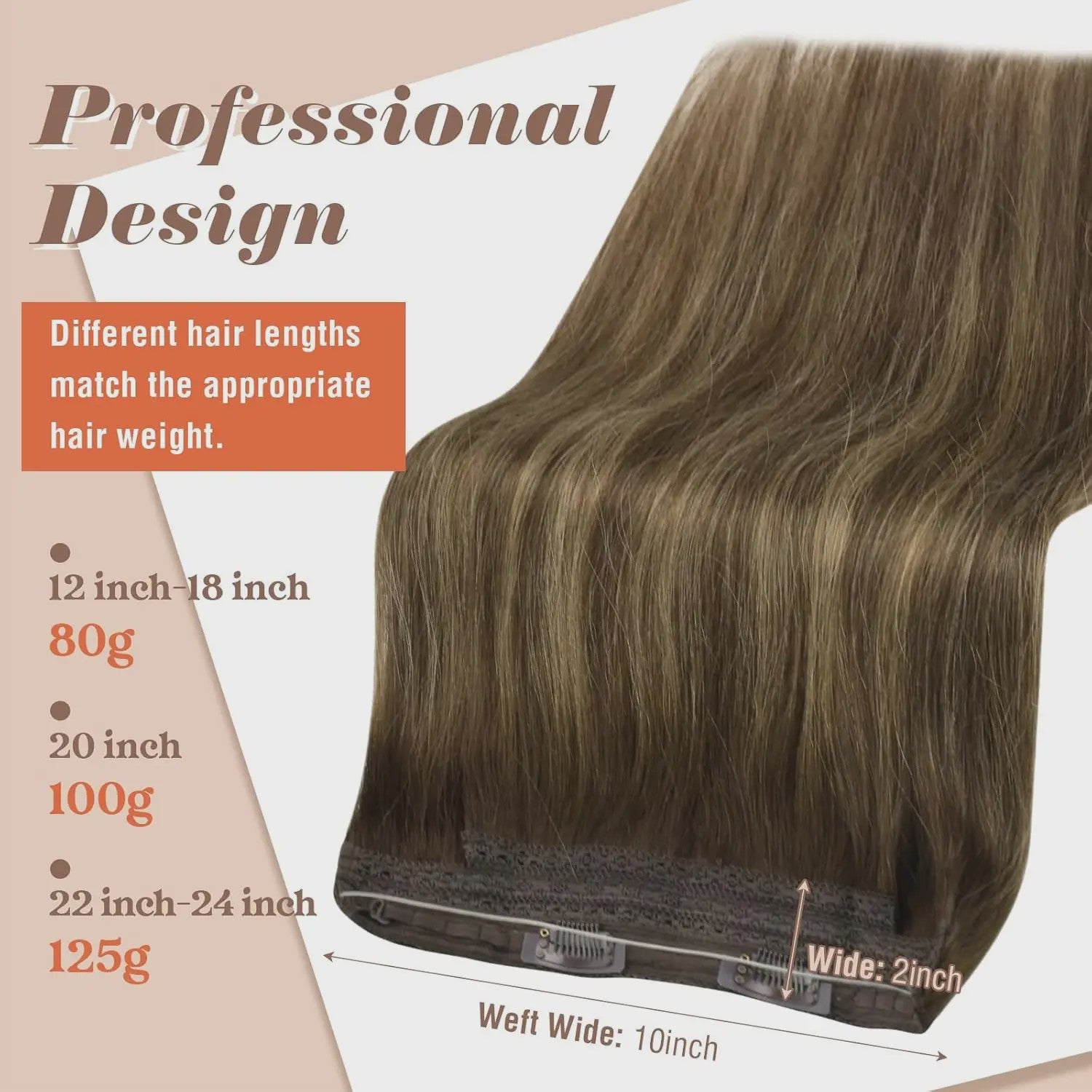 VeSunny Invisble Wire Hair Extensions - Remy Menselijk Haar, Balayage Kleuren, 1 Stuk