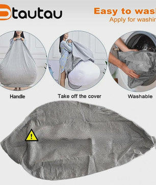 70cm Gevulde Beanbag Sofa van Katoen Linnen - Comfortabele Loungestoel voor Ontspanning