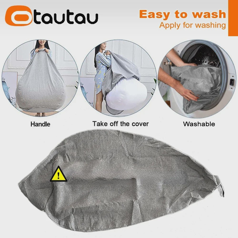 70cm Gevulde Beanbag Sofa van Katoen Linnen - Comfortabele Loungestoel voor Ontspanning