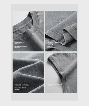Herenshirt Mouwloos 230g Katoen - Retro Washed & Distressed Look