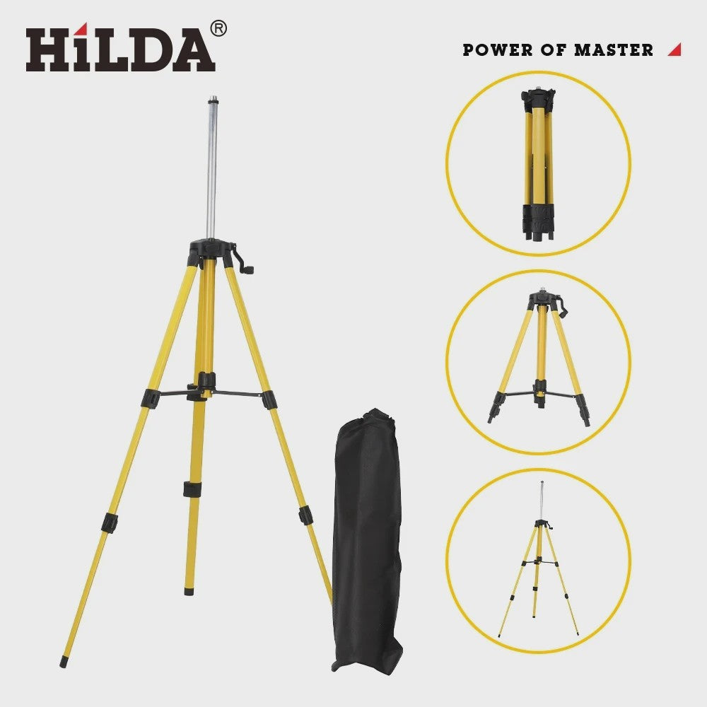 HILDA Laser Waterpas Statief 1.2M/1.5M Verstelbaar Hoogte Ferroalloy Statief met 5/8 Inch Schroefdraad