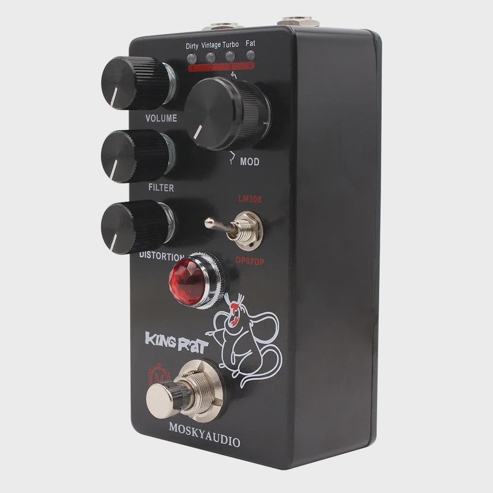 MOSKY King Rat Gitaar Effectpedaal - Distortion met 4 Selectieknoppen