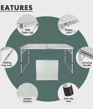Opvouwbare Aluminium Tafel - Verstelbare Hoogte voor Camping, Tuin & Picknick