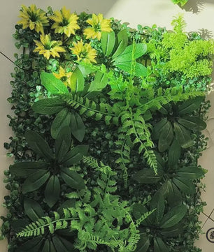 Kunstplant Muurpaneel Groen met Gras en Buxus - Decoratieve Privacy Schutting voor Buiten