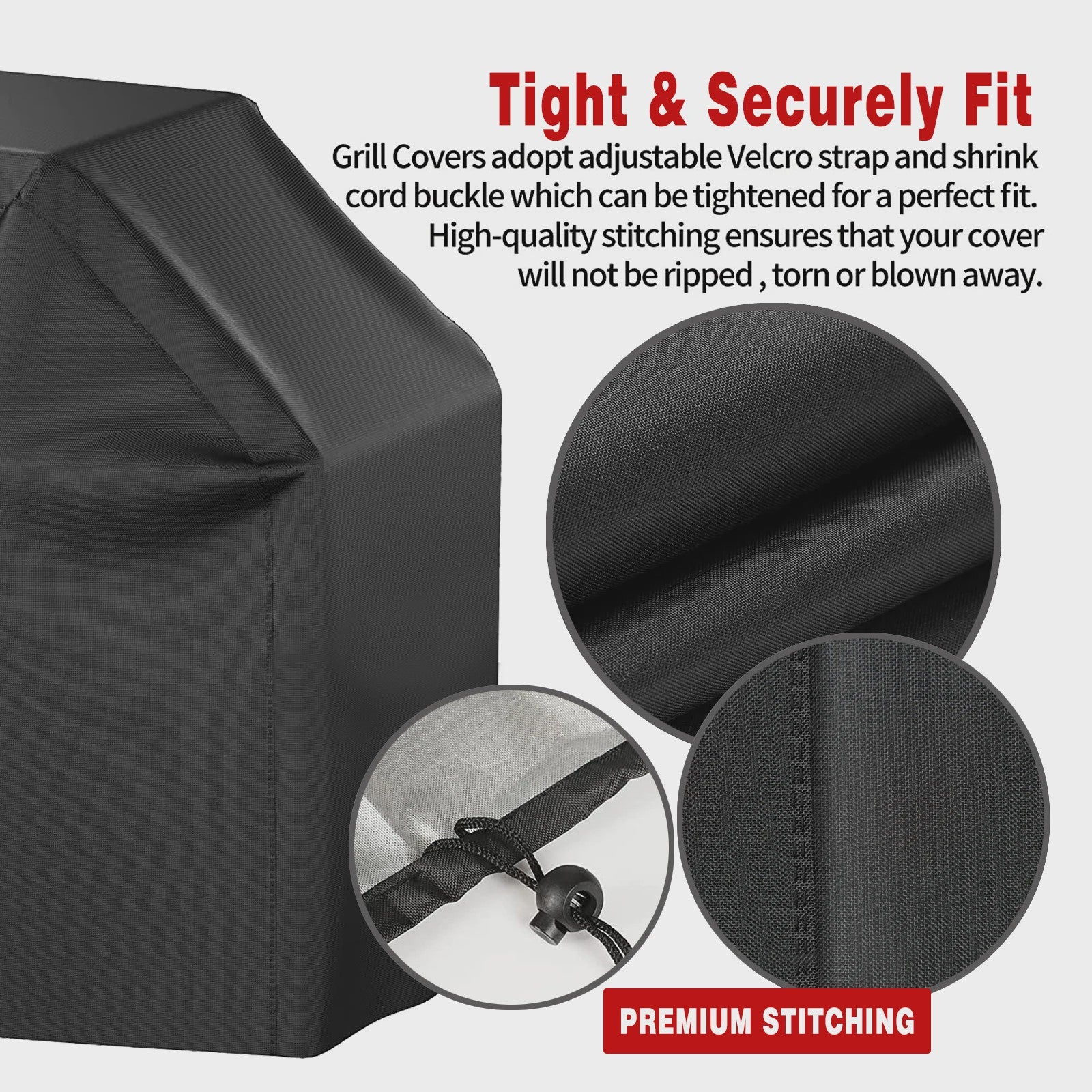 Waterdichte Grillhoes Zwart - Heavy Duty BBQ Cover voor Diverse Maten