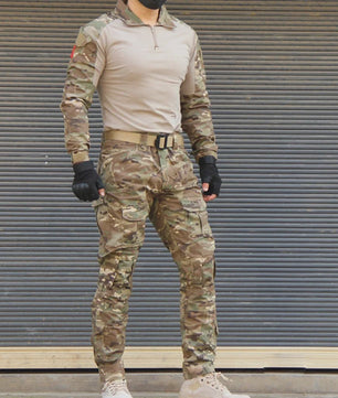 Tactisch Uniform Set: Camouflage Shirt & Broek voor Outdoor, Jacht & Airsoft