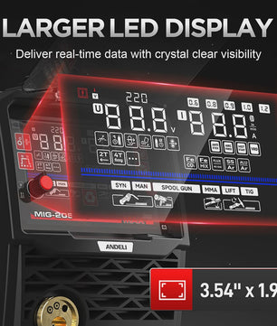 ANDELI 205A 6-in-1 MIG/TIG/Stick Lasapparaat - Gas/Gasloos, Aluminium & Spool Gun Compatibel