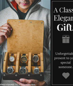 Luxe PU Lederen Horloge Reiskoffer met 6 Vakken - Organiseer en Bescherm uw Horloges