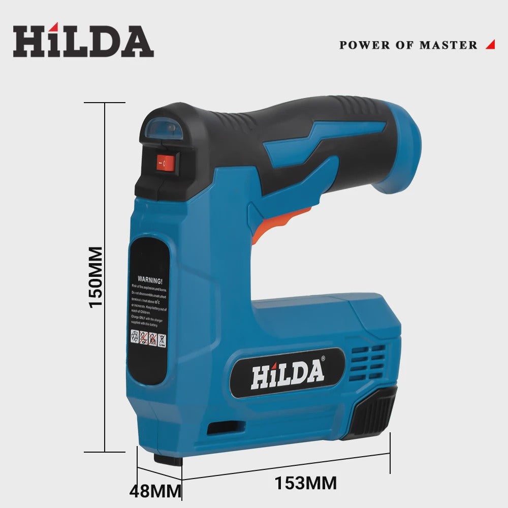 HILDA Draadloze Elektrische Tacker & Nagelpistool - USB Oplaadbaar, 2000 Nieten