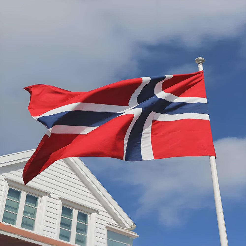 Noorse Vlag 90x150 cm Polyester - Nationaal Symbool voor Patriottische Trots