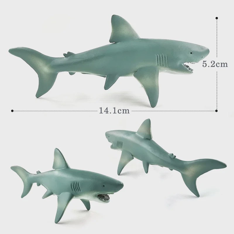 Miniatuur Zeedieren Figuren Set: Orka, Haai, Walrus, Zeeleeuw, Schildpad & Dolfijn