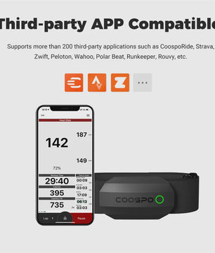 COOSPO H808S Hartslagmeter Borstband - ANT+ & Bluetooth - IP67 Waterdicht