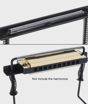 Verstelbare Metalen Harmonica Nekhouder - Hands-Free Spelen voor Muzikanten