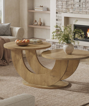 Moderne Ronde Salontafel met Uniek U-vormig Frame - 46 inch