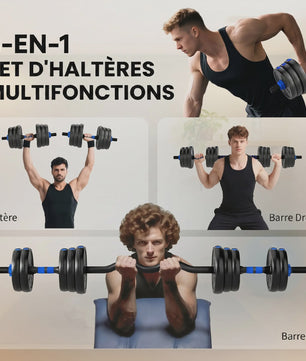 Verstelbare Dumbbell Set 25 kg - 3-in-1 Halter Kit met Barbell Optie
