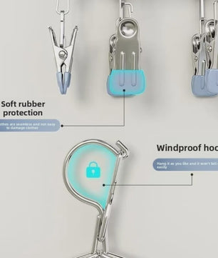 Droogrek met 20 Clips - RVS Sokkenhanger voor Ondergoed & Kleine Was