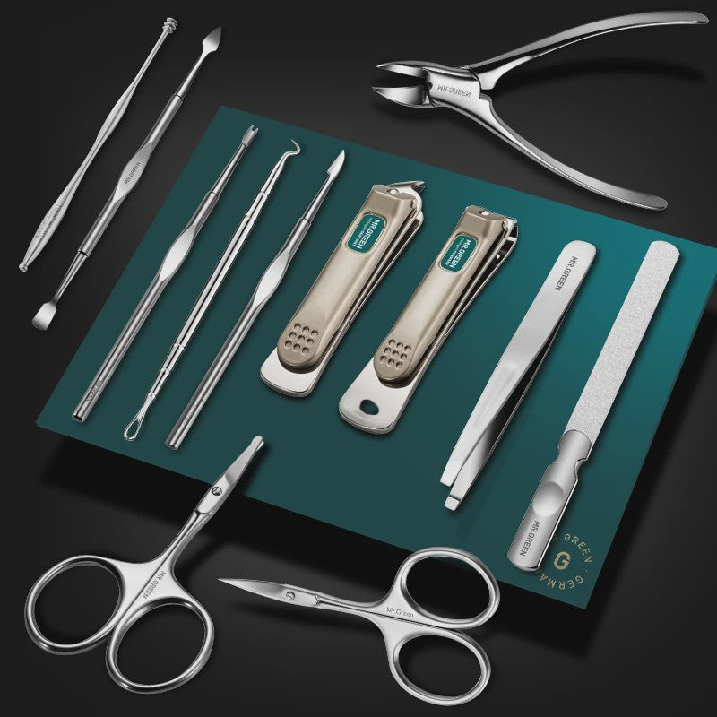 MR.GREEN 12-delige Manicure Set - Roestvrij Staal Nagelverzorging & Pedicure Kit