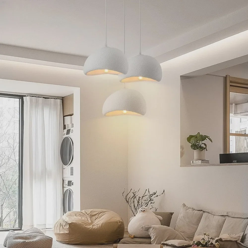 Japandi Wabi Sabi Hanglamp Wit - Stijlvolle Plafondlamp voor Woonkamer & Slaapkamer (30/50cm)