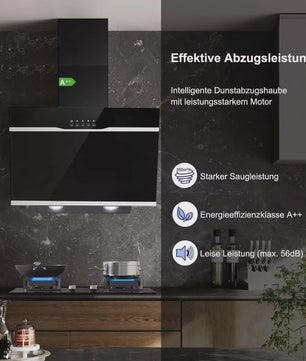 TopStrong Wandafzuigkap 60cm Zwart RVS - Eenvoudig Reinigbare Filters