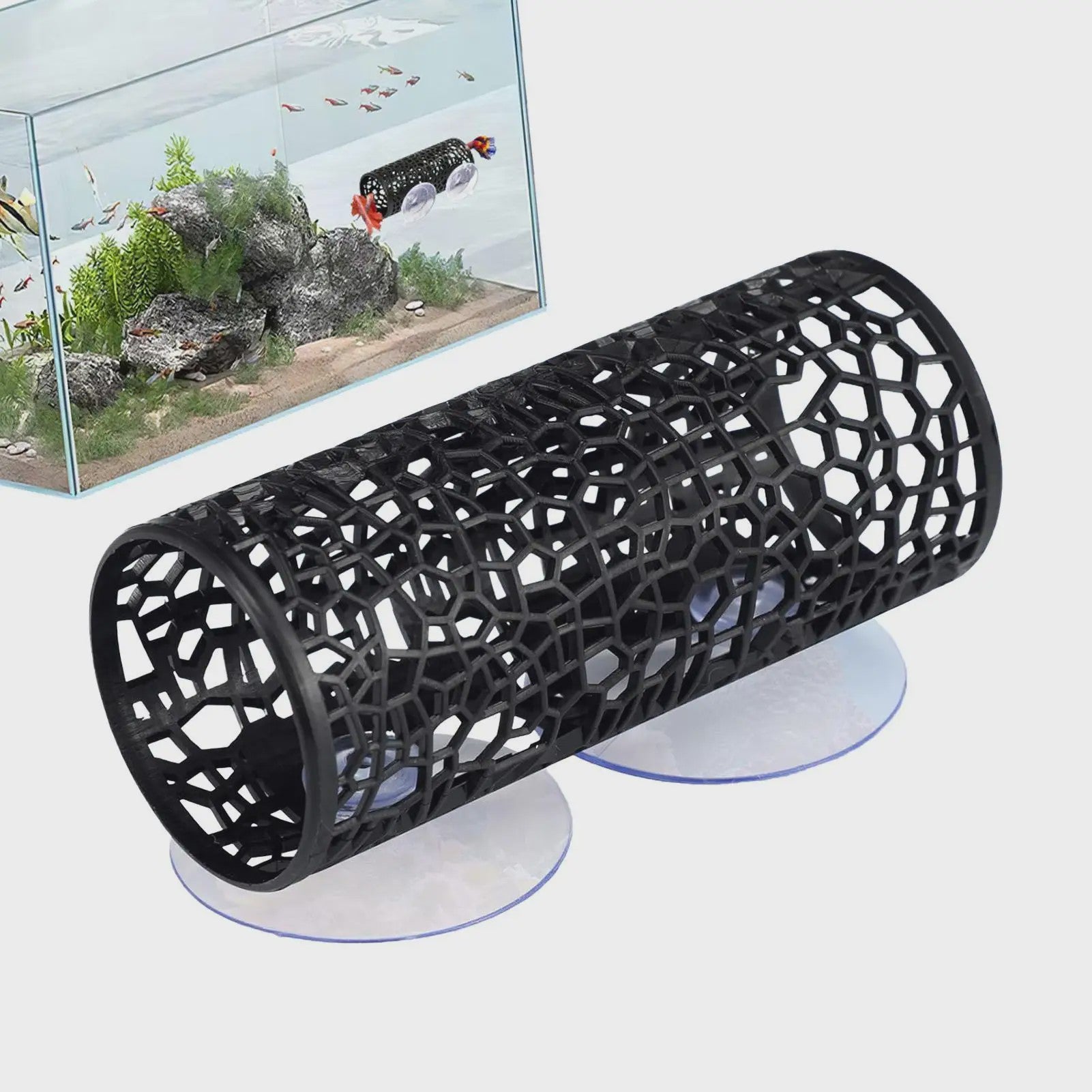 Betta Vis Schuilplaats Tunnel met Hangmat Bed - Aquarium Decoratie voor Kleine Vissen, Garnalen & Kreeftjes