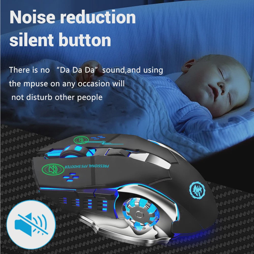 Oplaadbare Gaming Muis: Dual Mode Bluetooth 5.2 & 2.4G Wireless, 3600 DPI