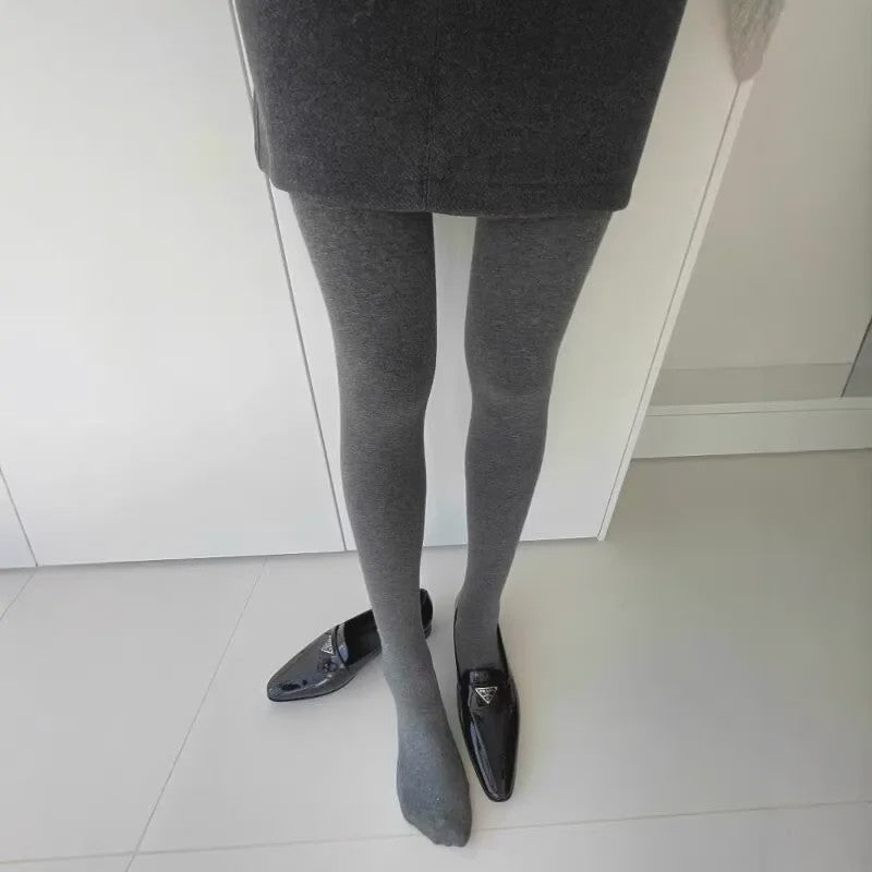 Dames Panty Hoge Taille Elastische Druk Tights - Autumn Gray - Body Shaping Leggings