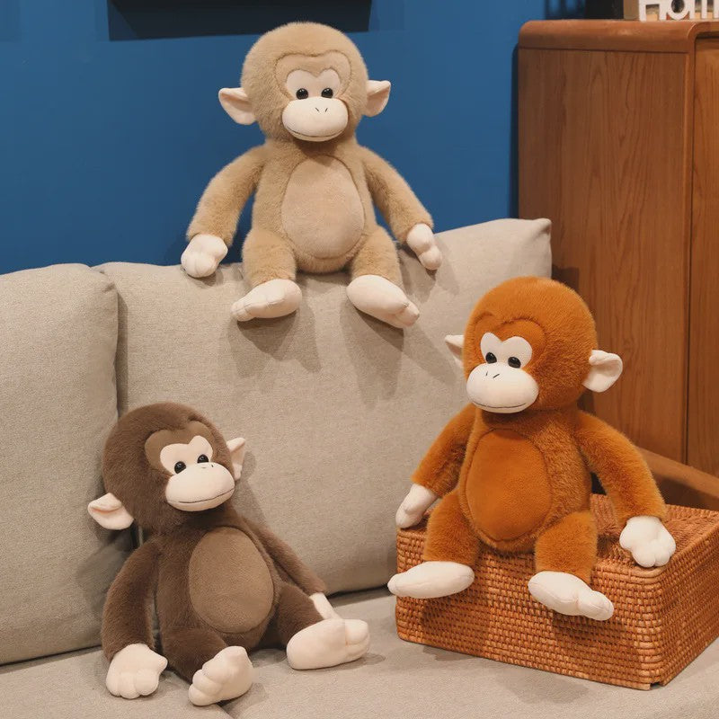Schattige Macaque Aap Knuffel - Pluche Dierenkussen, Perfect Cadeau voor Kinderen & Dierenliefhebbers