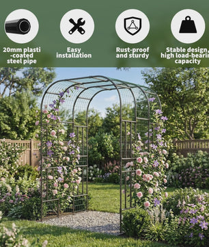 Extra Hoge Metalen Tuinboog Klimrek 2.2m - Stevig Stalen Klimrek voor Klimplanten, Rozen, Groenten & Decoratie