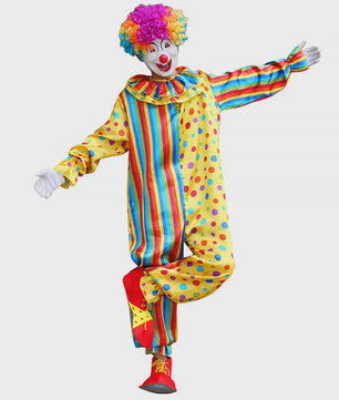 Grappig Clown Kostuum Heren - Joker & Magiër Outfit voor Feest & Optreden