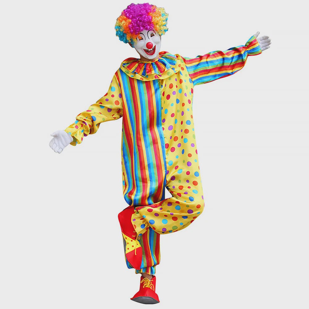 Grappig Clown Kostuum Heren - Joker & Magiër Outfit voor Feest & Optreden