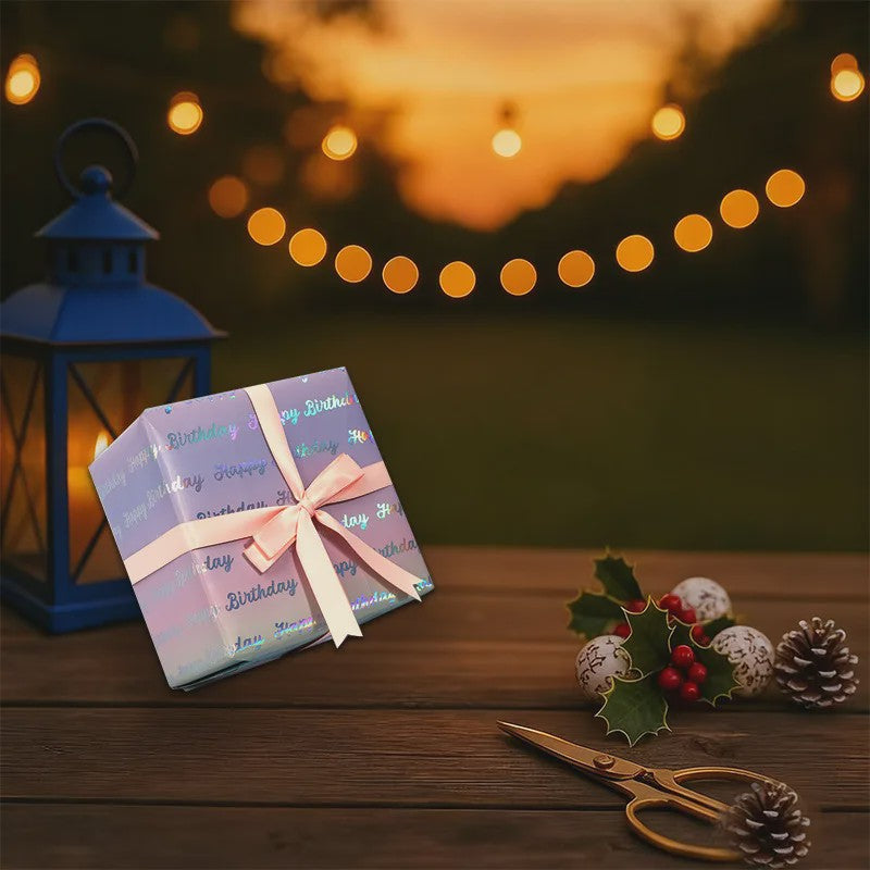 Feestelijk Regenboog Cadeaupapier met Sterren & Stippen - 43x300cm