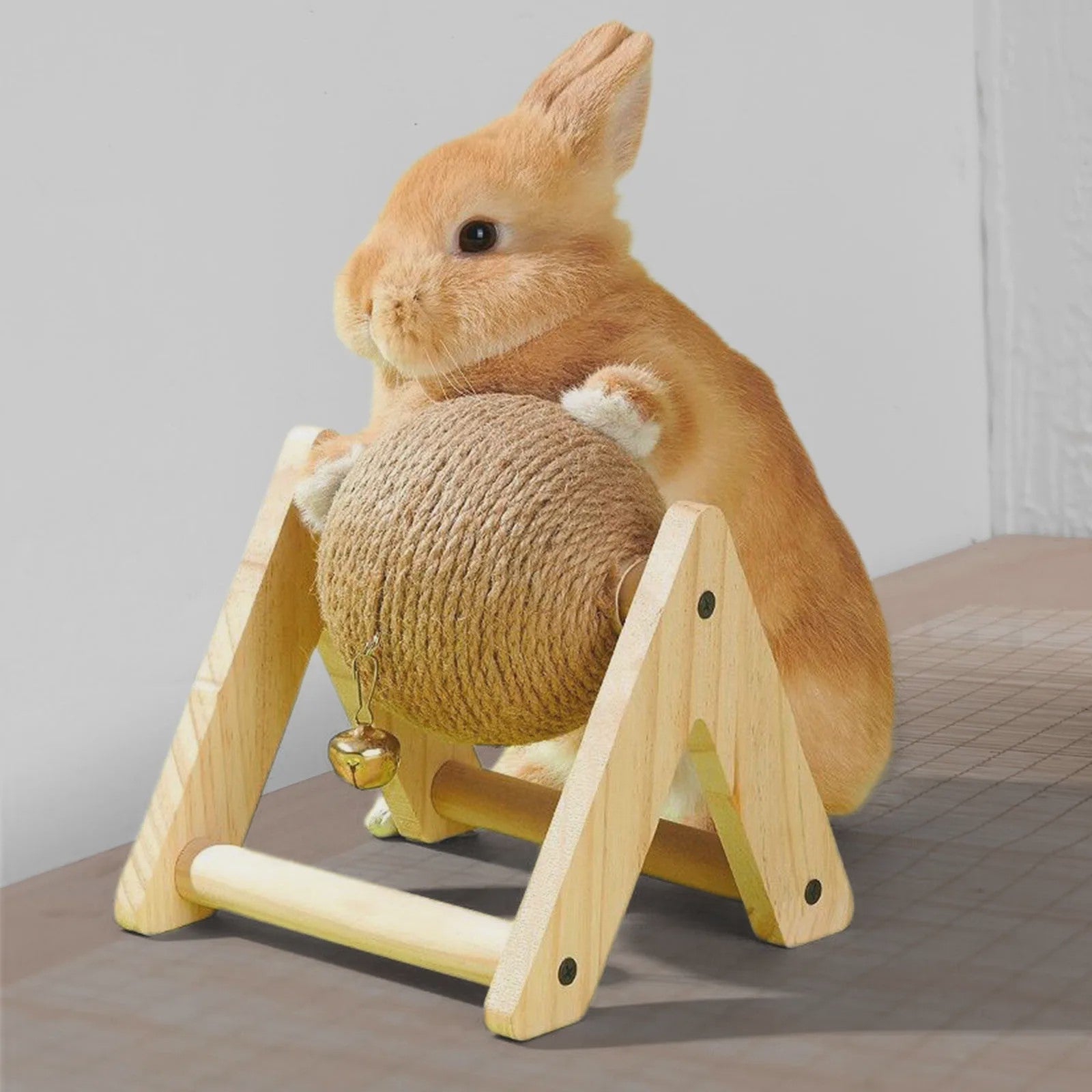 Interactieve Sisal Hemp Krab- en Speelbal voor Konijnen