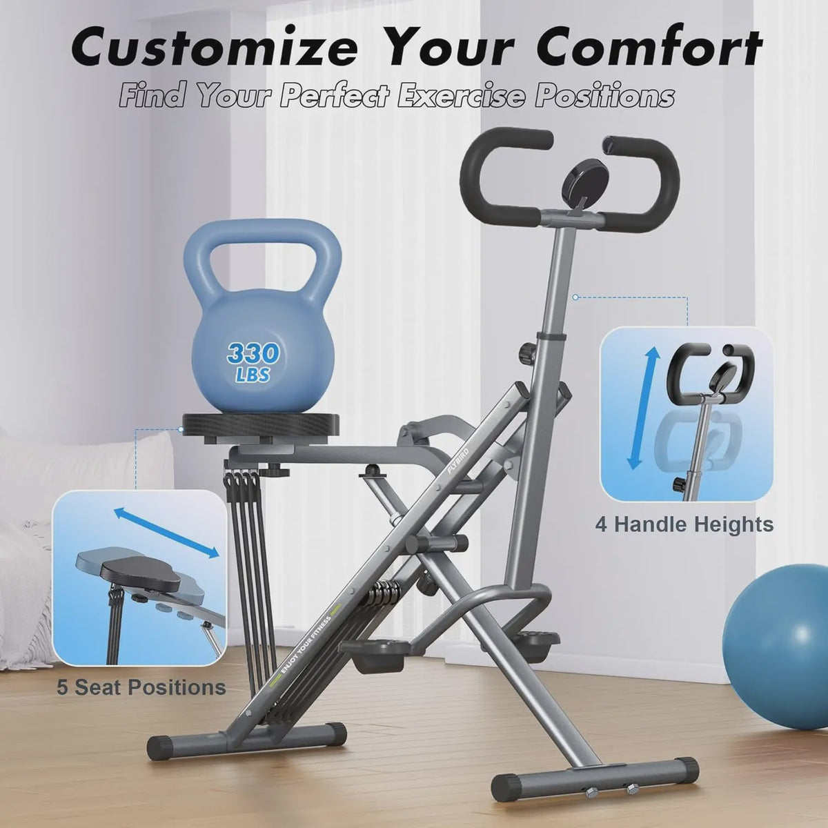 Flybird DQ3 Deep Squat Machine: Full Body Training voor Thuis met Verstelbare Weerstand & Opvouwbaar Ontwerp