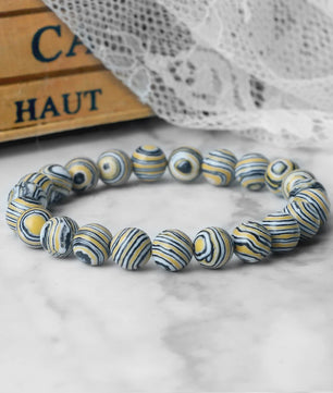 8mm Natuurlijke Malachiet Edelsteen Armband - Handgemaakt, Elastisch