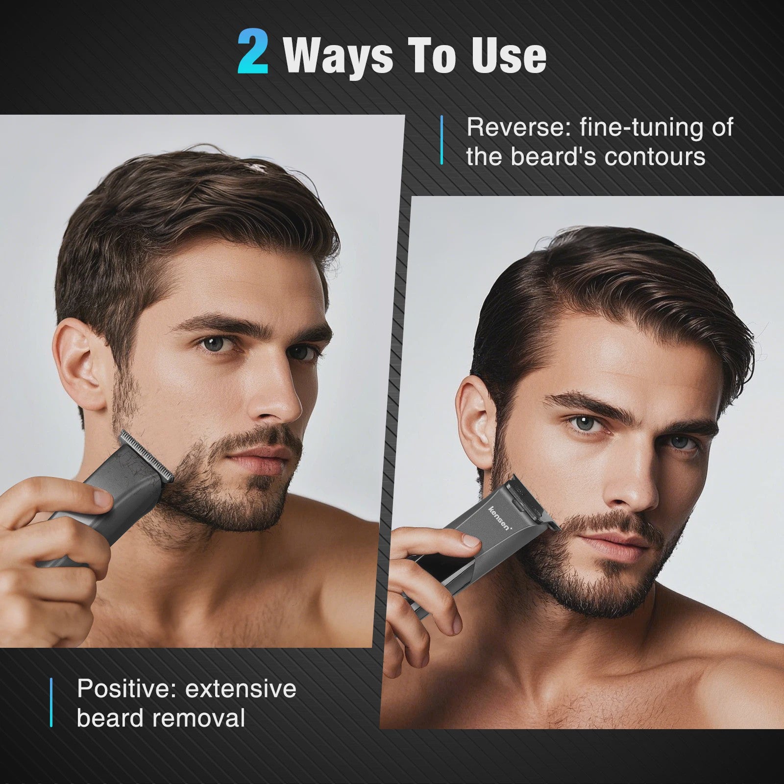 Kensen Electric Shaver Men's Body Hair Razor Adjustable Hair Cutting Machine Beard Trimmer Haircut Machine Hair Clipper Barber