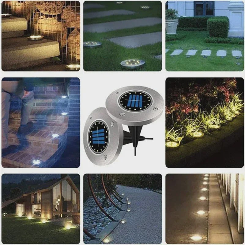 8/20 LED Solar Grondspots - Waterdichte Buitenverlichting voor Tuin, Pad & Terras